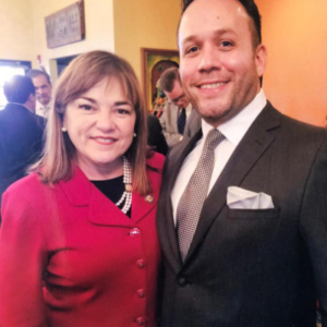 Attorney Justin Rodriguez with Loretta Sanchez former United States House of Representative from 1997 to 2017. Sanchez represented the 46th district from 1997 to 2003, then California's 47th congressional district from 2003 to 2013, and again in the 46th district from 2013 to 2017.