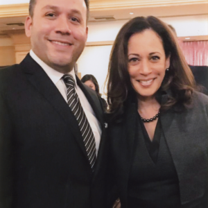 Attorney Justin Rodriguez with Senator Kamala Harris, Presidential Candidate and former Attorney General for California.