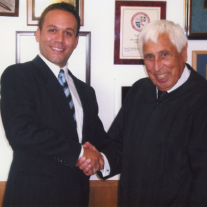 Attorney Justin Rodriguez being sworn-in by the Honorable Superior Court Judge Victor E. Chavez.