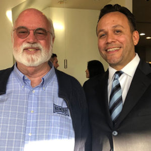 Attorney Justin Rodriguez with Father Gregory Boyle, S.J. of the Jesuit order; founder and Director of Homeboy Industries, the world's largest gang-intervention and rehabilitation program